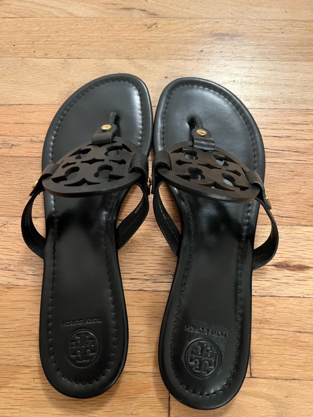 Tory Burch Black Miller Leather Sandals